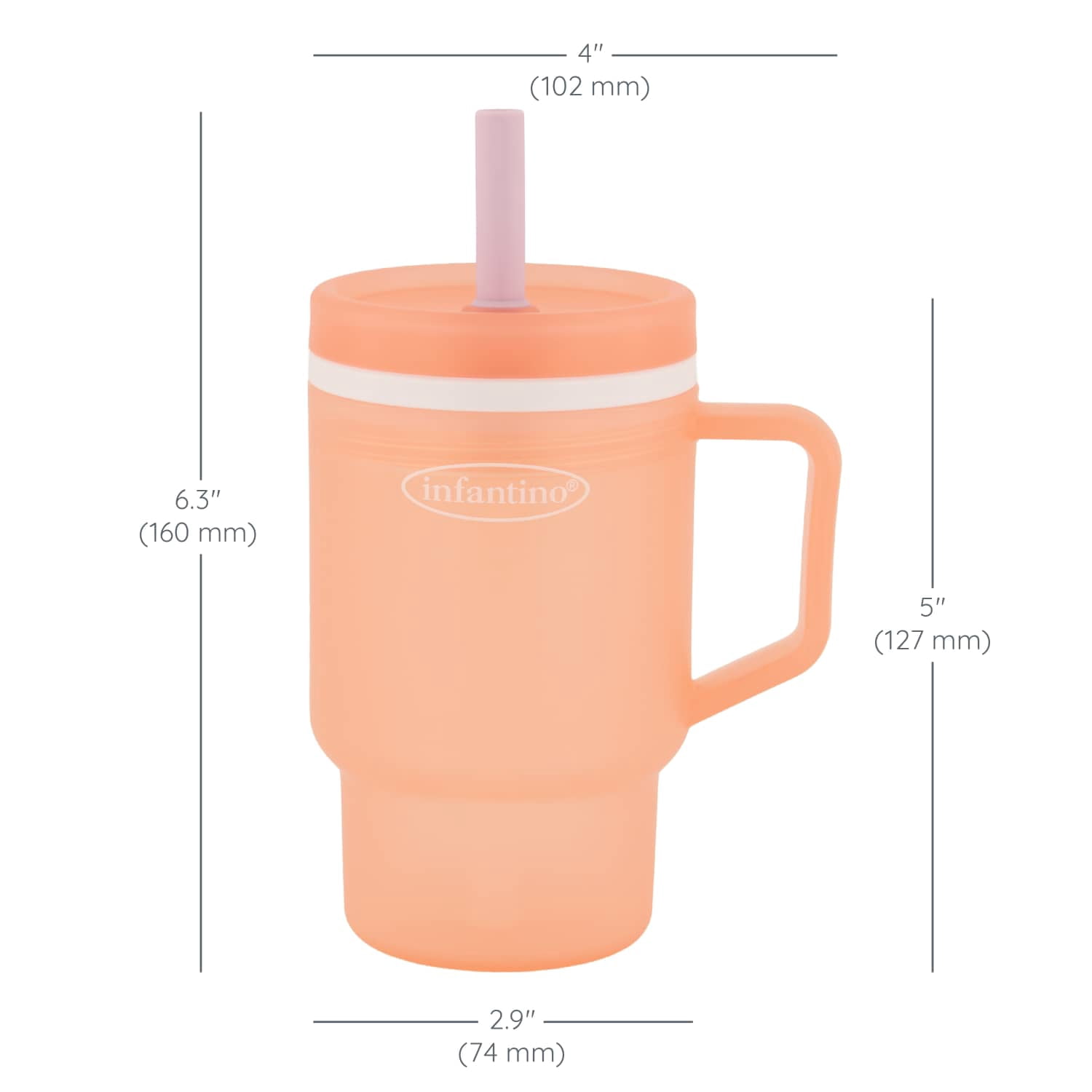 Infantino My 1st Tumbler – Adorable 10 oz. Training Cup with Toddler-Friendly Straw and Handle, Cherry Blossom
