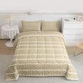 thumbnail image 2 of Feelyou Teen Abstract Full Size Comforter Sets, Khaki Modern Rectangle Bedding Sets, 3pcs, 2 of 8