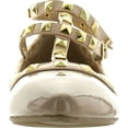 thumbnail image 3 of Wild Diva Women's Fashion Pippa 35 Studs Pointy T Bar Flats Shoes, 3 of 4
