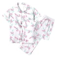 thumbnail image 2 of Yokua Christmas Pajamas Women's Two-Piece Christmas Pajamas Long Sleeve Button Shirt and Pants Set Home Clothes, 2 of 8