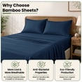 thumbnail image 4 of Lux Decor King Rayon from Bamboo Blend Sheets Set - 4 Piece Cooling Bed Sheets Set, Navy Blue, 4 of 9