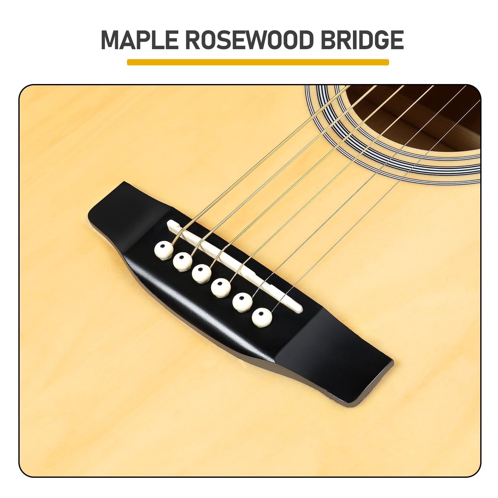 41-Inch Full-Size Dreadnought Cutaway Acoustic Guitar with Basswood Body, Steel Strings, and Starter Accessories for Beginners and Adults