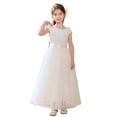 thumbnail image 2 of LYHaoo Elegant Girls Formal Dress For Recital Pageant Performance Tutu Gown With Skirt And Sash，Little Girls Dresses Sizes 13-14 Years White, 2 of 7