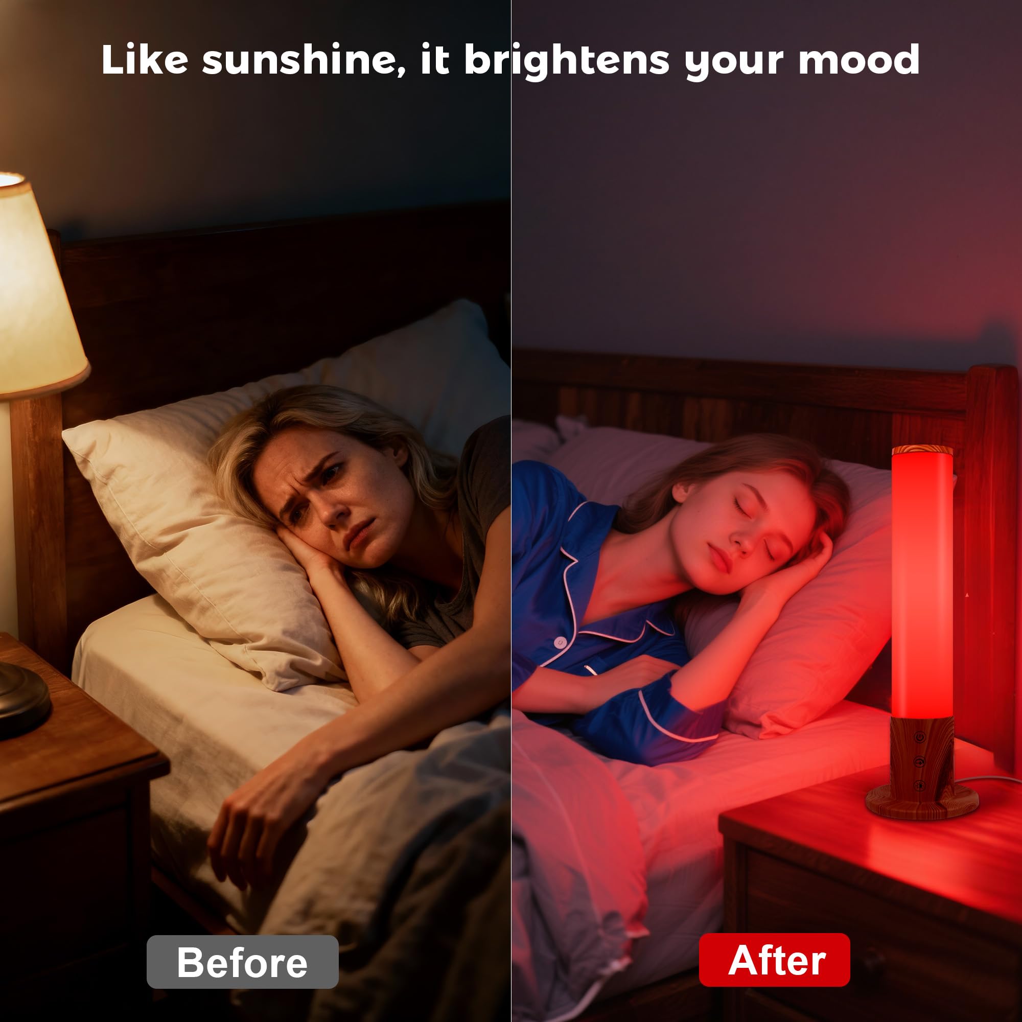 670nm Red Light Therapy & 10,000 Lux Sun Lamp – Dual Mode Happy Light & Sunlight Lamp for Sleep, Relaxation,with Remote Control, Adjustable Timer, Memory Function, and 4 Color Temperatures Sun Lamp