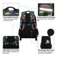 thumbnail image 4 of FORMRS Unisex Backpack Elementary School Travel Bookbag with Reflective Stripes, Colorful Space Cat, 4 of 7