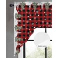 thumbnail image 2 of Christmas Swag Valances for Windows, Small Curtains Drapes, Xmas Trees Snowman Snowflakes Buffalo Plaid Kitchen Window Curtains Over Sink Window Treatment Valance for Bedroom/Bathroom 56"x36", 2 of 5