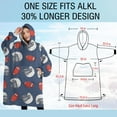 thumbnail image 4 of Oversized Wearable Blanket Hoodie,Blue Football Helmets and Balls Pattern Sherpa Blanket Hoodie with Super Pockets,Super Warm Fuzzy Pullover for Women & Men, 4 of 6