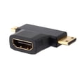 thumbnail image 2 of FVH Micro HDMI male Mini HDMI male to HDMI 1.4 Female 90 degree 2 in 1 combo adapter, 2 of 7