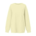 thumbnail image 7 of Evdexr Womens Sweatshirts Long Sleeve Oversized Fleece Crew Neck Solid Color Casual Loose Pullover 2025 Winter Clothes Khaki XL, 7 of 7