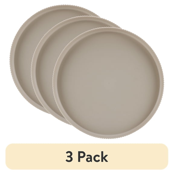 (3 pack) Mainstays Eco-Friendly Recycled Plastic Dinner Plate, Beige, 10"