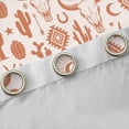 thumbnail image 4 of Erosebridal Boho Cow Skull Blackout Curtains Set of 2 (52x84 Each), Rustic Farmhouse Aztec Window Curtains, Pink Orange, 4 of 6