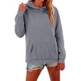 thumbnail image 6 of Garbnen Women Hoodie Fleece Long Sleeve Womens Pullover Oversized Fall Winter Warm Trendy Sweatshirt Women with Pocket Gray S, 6 of 7