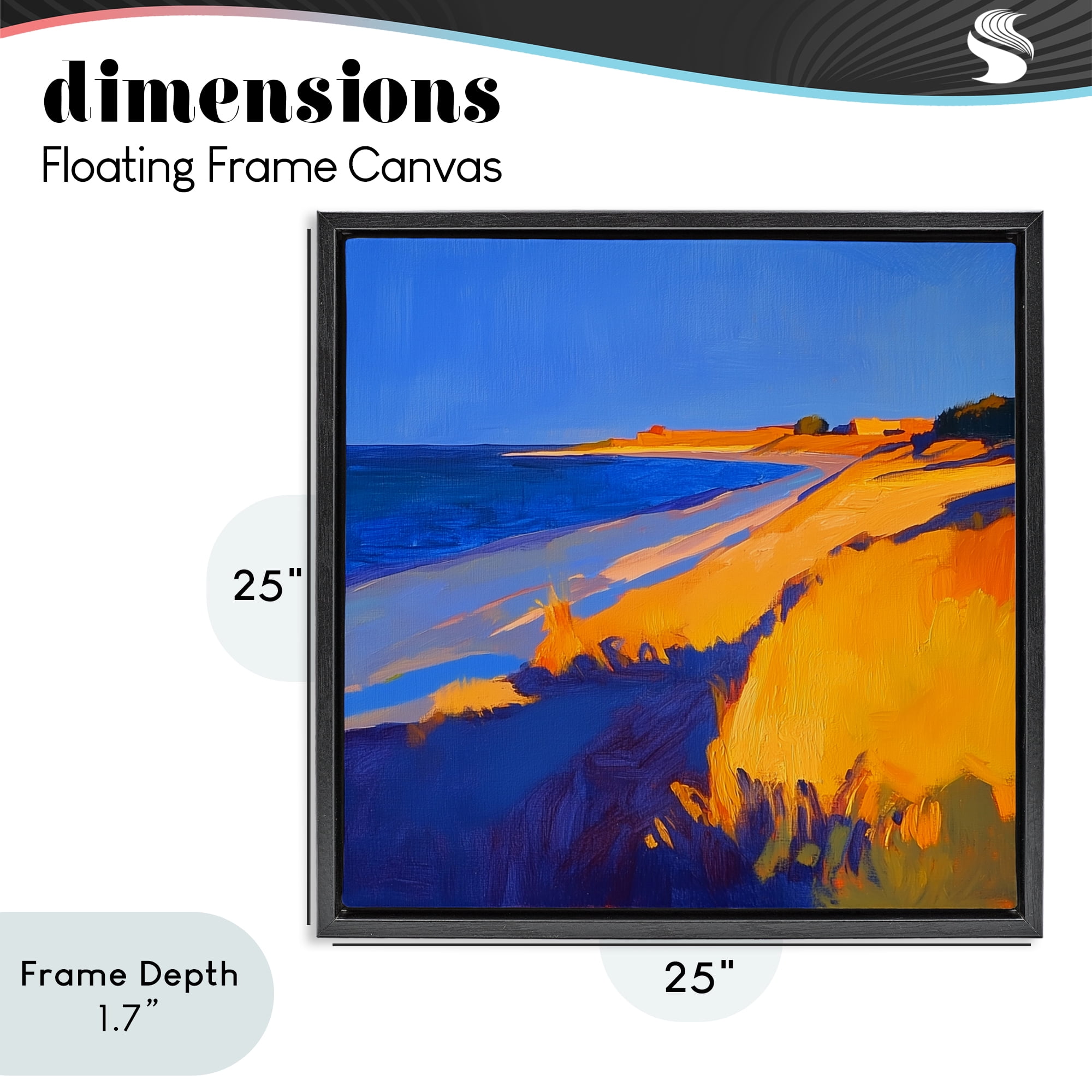 Stupell Industries Complimentary Coast Seascape Black Framed Floater Canvas Wall Art, design by Walker Noble