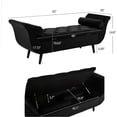 thumbnail image 2 of Storage Bench for Bedroom End of Bed, 65" Velvet Upholstered Rolled Armed Button Tufted Stool Bench, Storage Ottoman Long Bench with with 2 Pillows for Entryway (Black), 2 of 8