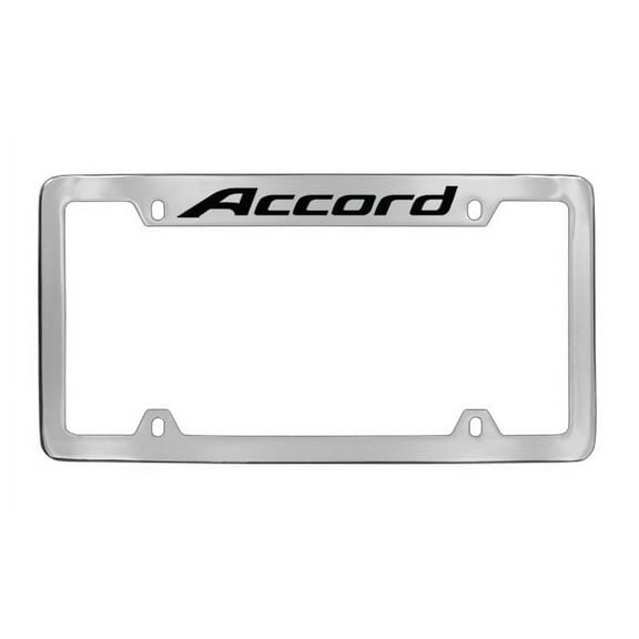 Honda Accord Chrome Plated Zinc Top Engraved License Plate Frame Holder