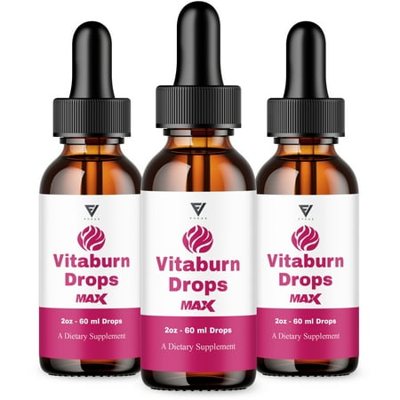 (3 Pack) Vitaburn Max Drop Supplement, Vita Burn Weight Management Support (6oz)