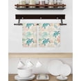 thumbnail image 3 of Teal Red Coastal Kitchen Dish Towels for Drying Dishes Set of 3, Retro Beach Nautical Sea Turtle Coral Waffle Weave Microfiber Hand Tea Bathroom Towels Quick Dry & Absorbent Towel 15.7x23.6, 3 of 7