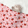 thumbnail image 2 of Yiaed Flowers And Ladybugs Print Dog Blankets-Cat Blanket Washable for Couch Protection,Puppy Blanket, Soft Plush Reversible Throw Furniture Protector-Medium, 2 of 8