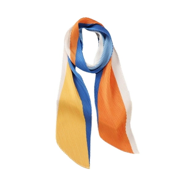 SuTry Women's Silk Scarves Literature Elegant Style Contrast Color Neckerchiefs Hair Decorations Ideal for Various Uses Adding Stylish Outfit(Blue,Free Size)