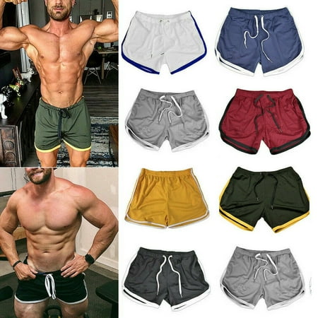 Men Bodybuilding Shorts Fitness Gym Clothing Casual Net Solid Outdoor