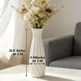 thumbnail image 3 of Modern 12-Inch Tall White Ceramic Vase for Pampas Grass, Floral Arrangements, and Home Decor, 3 of 9