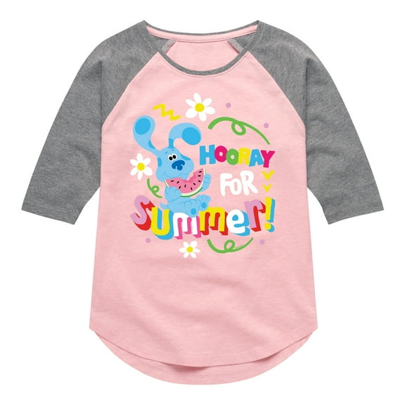 Blue's Clues & You! - Hooray for Summer - Toddler & Youth Girls Raglan Graphic T-Shirt