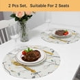 thumbnail image 5 of Vintage Botanical Round 13 Inch Placemats Set of 2, Birds Branch Watercolor Leaf HeatResistant Non Slip Place Mats for Dining Table, Wipeable Braided Kitchen Table Mats for Housewarming, 5 of 9