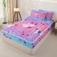 thumbnail image 2 of Erosebridal Rainbow Cute Butterfly Zipper Twin Comforter Sets with Fitted Sheet and 2 Pillowcases,Sparkle Print Ombre Zipper Bedding Set For Girls,Colorful Stars Reversible,4pcs, 2 of 7