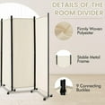 thumbnail image 6 of YANG2 4 Panel Room Divider, Folding Privacy Screen with Lockable Wheels, Rolling Partition Room Dividers, Freestanding Fabric Wall Divider for Home Office Studio Separation, 89''W x 68''H, Beige, 6 of 9