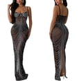 thumbnail image 2 of Vestido largo Zoctuo sexy con tirantes finos con diamantes de imitación para mujer, 2 of 6