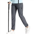 thumbnail image 1 of Pantalones de Senderismo para Mujer, de Secado Rápido, Ligeros, con Cintura Elástica Impermeable, para Todas las Estaciones Gris Oscuro XL, 1 of 7