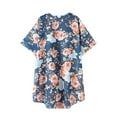 thumbnail image 3 of Aloohaidyvio Women Floral Kimono Cardigans 3/4 Ruffle Sleeve Lightweight Patchwork Flowy Boho Tie Loose Cover Ups, 3 of 3