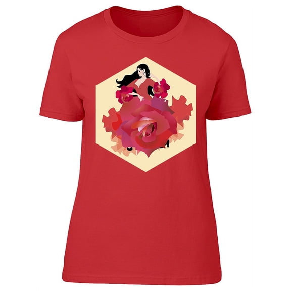 Flamenco Flower Estampa Dress T-Shirt Women -Image by Shutterstock, Female Medium