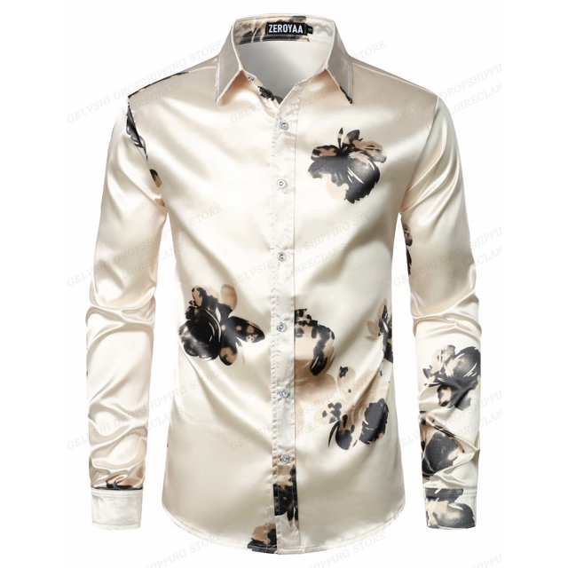 Camisas hawaianas con cadena dorada, camisas con estampado de mariposas en 3D, camisas de moda para hombres, blusas playeras de manga larga, camisas de solapa de lujo, ropa para hombres