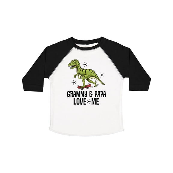 Inktastic Grammy and Papa Love Me Dinosaur Grandson Boys Toddler T-Shirt