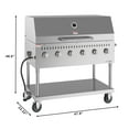 thumbnail image 3 of 48 in. Commercial Outdoor Propane Gas Grill with Roll Dome Cover, ETL Listed in Stainless-Steel (CGKIT4-48D), 3 of 13