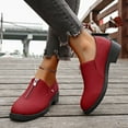 thumbnail image 2 of Red Womens Casual Loafers With Round Toe And Zipper Decor Low Heel For Outdoor And Indoor Activities And Style, 2 of 9