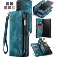 thumbnail image 2 of Wallet Case Compatible with Samsung Galaxy S23 2 in 1 Leather Zipper Detachable Magnetic Phone Case with 10 Card Slots Clutch Purse Cover Samsung Galaxy S23 Premium PU Blue, 2 of 12