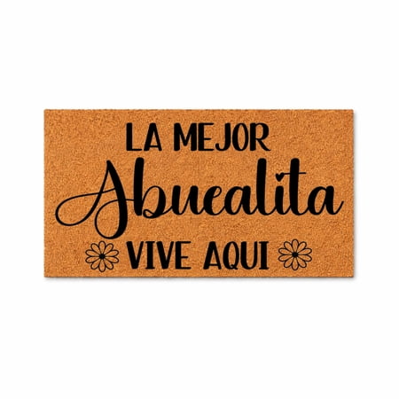 La Mejor Abuelita Vive Aqui Doormat, Spanish Welcome Mat, Grandma Mother's Day Housewarming New Home Gift 7745 (24x72 inches) 7745