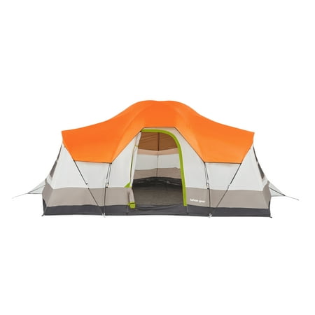 Tahoe Gear Olympia 10 Person 3 Season Outdoor Camping Tent, Orange and Green