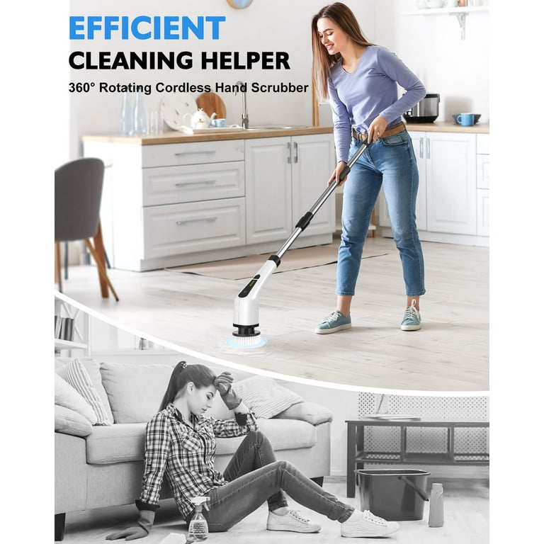 Electric Spin Scrubber Cordless Cleaning Brush Rotating Scrubber