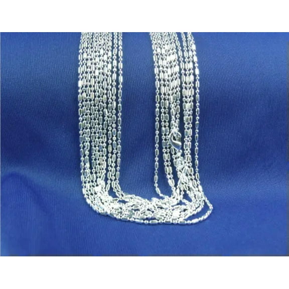 EOEMY 10Pcs Wholesale 16-30Inch Fashion Jewelry 925 Silver Beads Ball Chain Necklaces-20