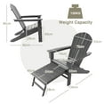 thumbnail image 6 of Patiojoy HDPE Adirondack Chair W/Ergonomic Design&Ottoman Outdoor Lounge Armchair Chair for Yard&Patio Grey, 6 of 6