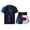 Blue&White, variant on Kids Boys 2 Piece Sports Set Short Sleeve Boxer T-shirts with MMA BJJ Training Trunks Set Yellow&White&Red 6