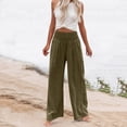 thumbnail image 6 of ManxiVoo High Waisted Wide Leg Pants for Women Bow Print Pattern Lounge Trousers Elastic Waist Comfort Fit for Casual Outing and Travel XL Size Army Green, 6 of 8