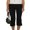 Black, variant on Qmyliery Women Capri Pants Solid Color Bow Decor Summer Casual Cropped Pants Stretch Crop Leggings