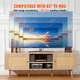 thumbnail image 6 of KFFKFF Wicker Television Stand, Contemporary Design Stand for 65 inch Television, Chic Wicker TV Console with Integrated Socket and USB Connectors, Modifiable Shelves for Lounge, Multimedia Room, Oak, 6 of 9