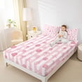 thumbnail image 3 of Erosebridal Pink Starfish Bow Knot Full Size Sheets 4-Piece for Girls,Ocean Theme Geometric Stripes Bed Sheets for Teens Adults,Luxury Bedroom Decor, 3 of 5
