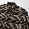 thumbnail image 5 of Herrnalise Men Flannel Plaid Turndown Collar Casual Long Sleeve Cardigan Coat Shirt Coffee, 5 of 9