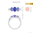thumbnail image 4 of ANGARA Natural Oval Tanzanite Three Stone Criss-Cross Ring in 14K White Gold for Women (Size-7x5mm) | December Birthstone, Birthday, Anniversary, Jewelry Gift for Women | Natural Tanzanite Ring, 4 of 9